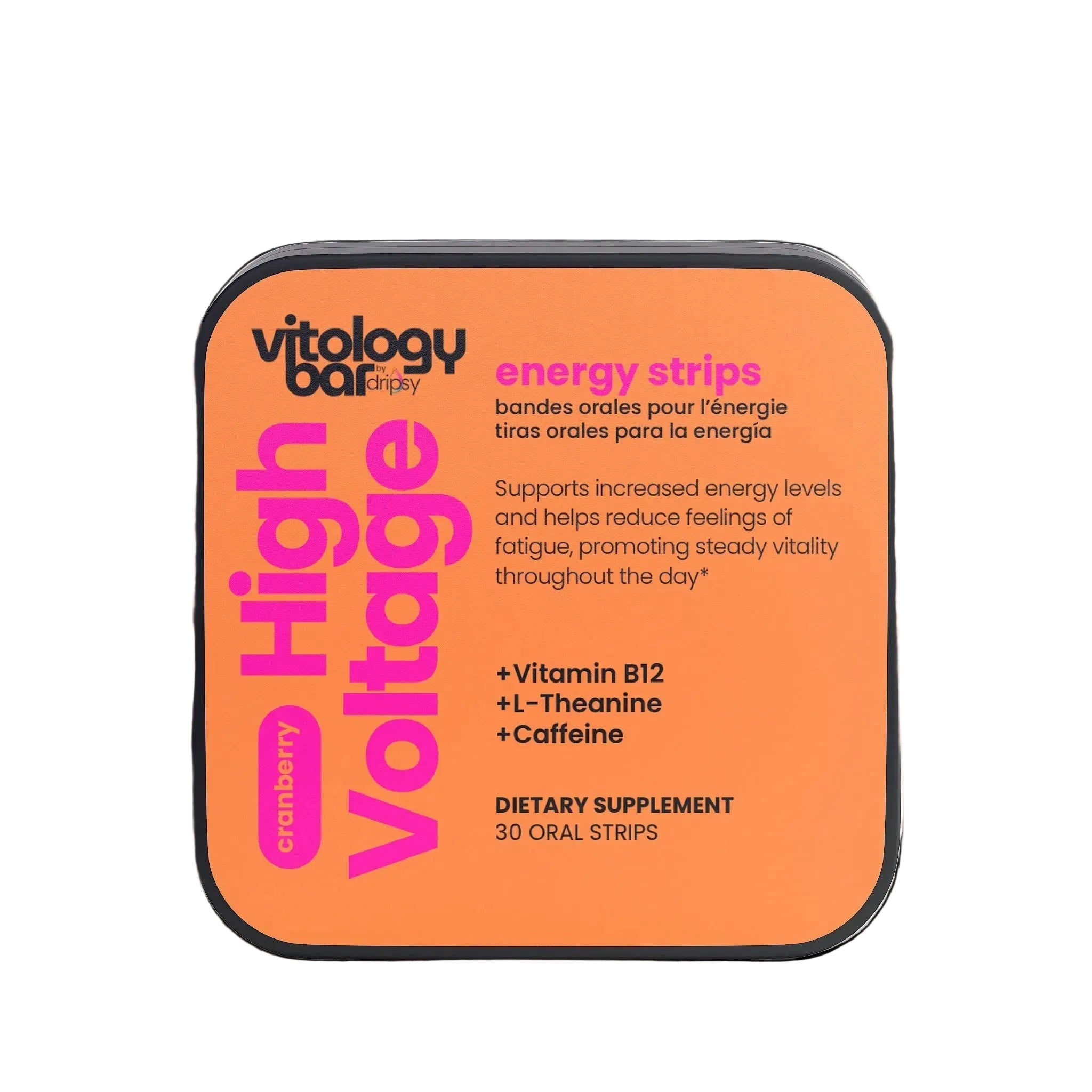 Vitology High Voltage energy strips packaging on a white background